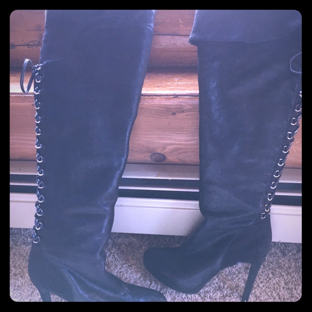 Over the knee all leather boots